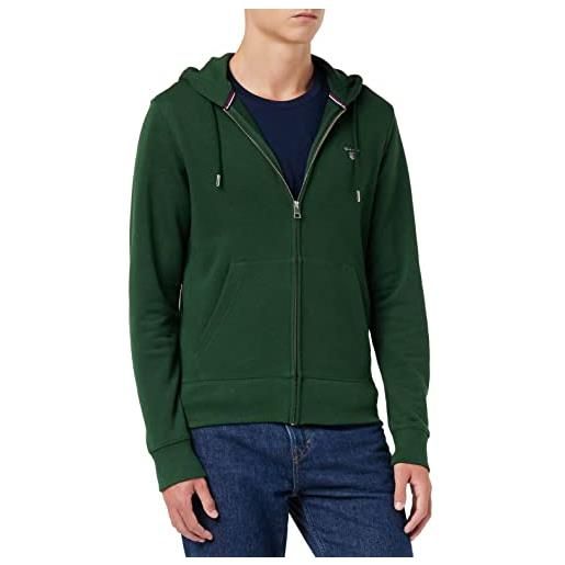 GANT d1. The original full zip hoodie, felpa con cappuccio uomo, verde ( storm green ), l