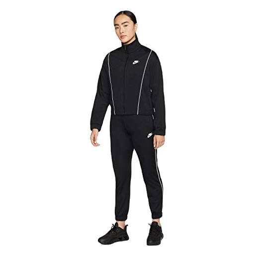 Nike dd5860-011 w nsw essntl pqe trk suit tuta da ginnastica donna black/white/white taglia s
