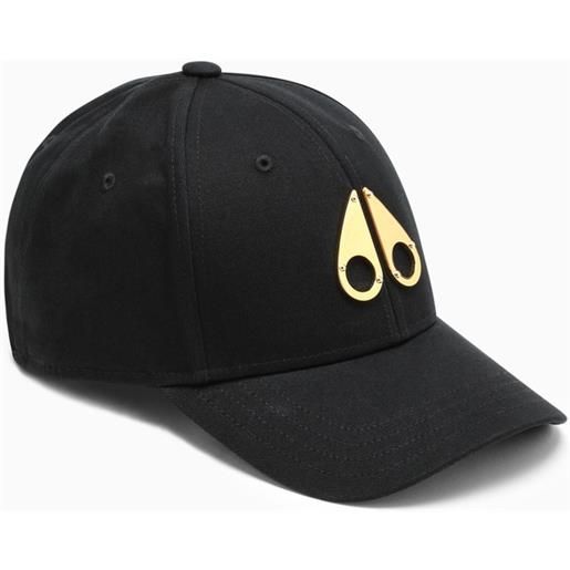 Moose Knuckles cappello baseball nero con logo in metallo