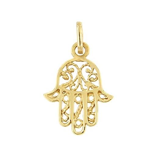 Forme Di Lucchetta Ciondolo Cuore Scorrevole In Oro Giallo 9K Con Effetto Diamantato – Made In Italy, Per Catena Fino A 4mm - 2