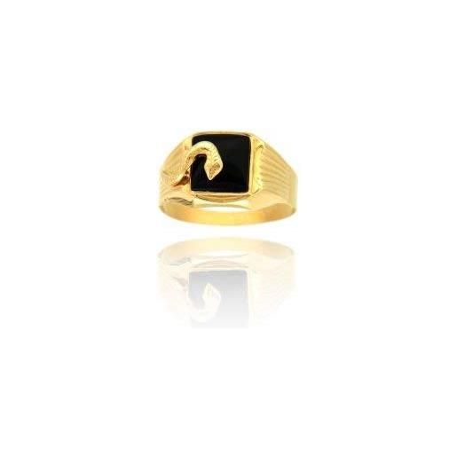 Avenuedubijou anello serpente onice uomo oro 750/1000 e in oro giallo 750/1000, 30, cod. Aj6329-70