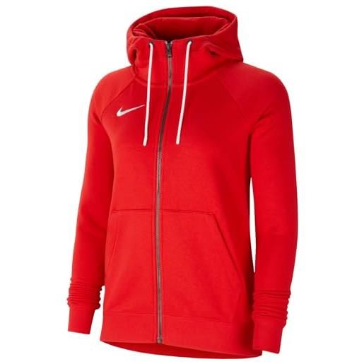 Nike women's team club 20 full-zip hoodie giacche sportive, rosso university/bianco/bianco, xl donna