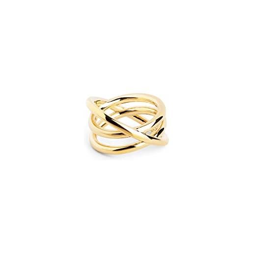 SINGULARU - anello trinity oro - anello massiccio - anello in ottone con finitura placcata in oro 18kt - gioielli da donna - varie finiture e misure - misura 12