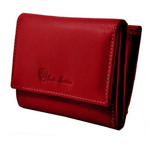 CM Conte Massimo conte massimo portafoglio donna, vera pelle con porta tessere e portamonete (rosso)