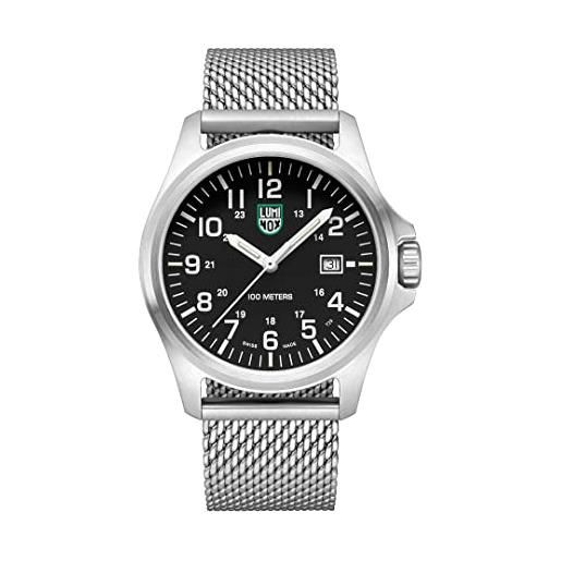 Luminox g collection patagonia steel x2.2501. M orologio da uomo 43mm - orologio militare con funzione data 100m resistente all'acqua, nero