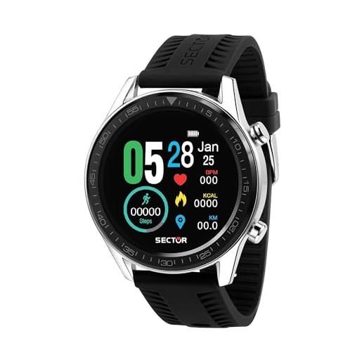 Sector No Limits wristwatch smartwatches fashion da uomo mid-34311, nero, 46mm, striscia