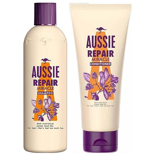 Aussie shampoo riparatore miracle duo 300 ml + balsamo 200 ml