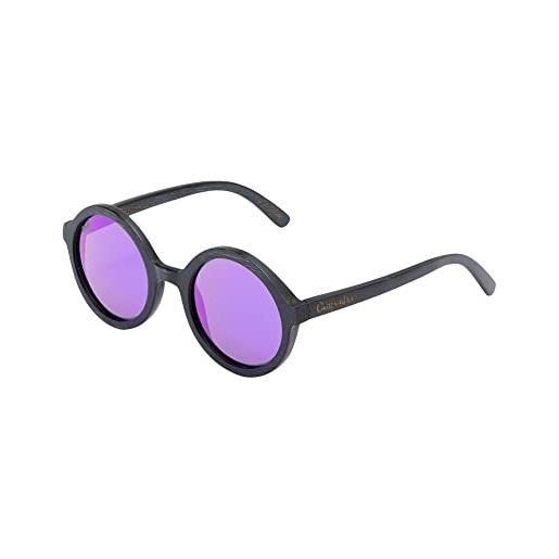 Copaiba occhiali da sole polarizzati - collezione laos - modello unisex - protezione dai raggi ultravioletti - lenti con trattamento antiriflesso e antigraffio - fatti a mano - colore black circle