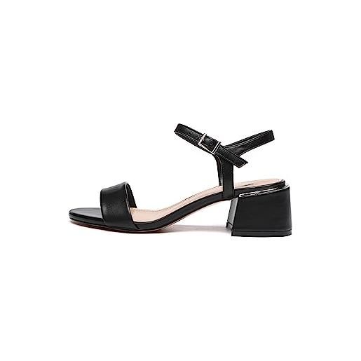 Rio Fiore sandali donna con tacco, noir, 5 cm tacco a blocco, cinturino alla caviglia, ecopelle, c553-k1781-32 (black pu, 40 eu)