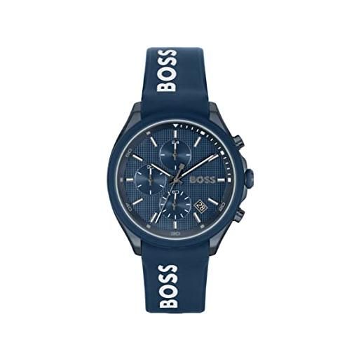 BOSS orologio con cronografo al quarzo da uomo con cinturino in silicone blu - 1514061