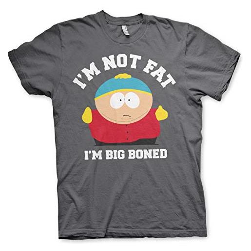 South Park licenza ufficiale i'm not fat i'm big boned uomo maglietta (dark grigio), l