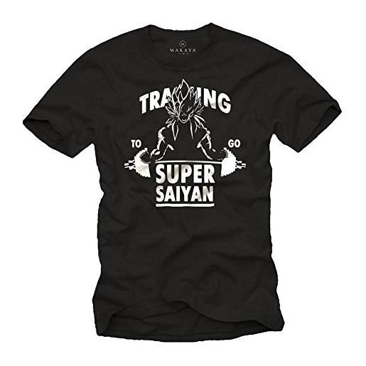 MAKAYA gym t-shirt - training to go super saiyan maglietta uomo goku nera xxxxxl