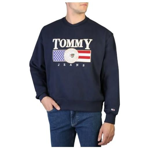 Tommy Hilfiger tommy jeans uomo felpa boxy luxe, blu, l