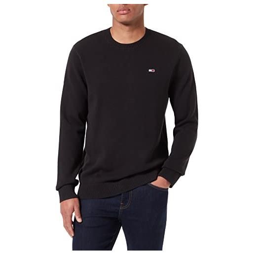 Tommy Hilfiger tommy jeans tjm essential light sweater maglione, black, s uomo