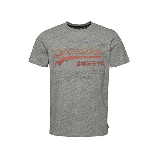 Superdry maglietta stampata camicia, athletic grey marl, xxl uomo