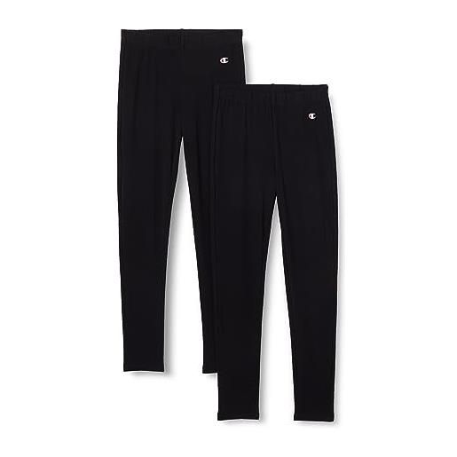Champion legacy legacy american classics g - cotton-lycra 2pack leggings, nero, 15-16 anni bambina fw23