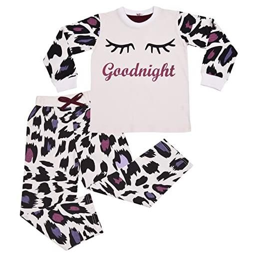 A2Z 4 Kids ragazze goodnight pigiama pjs 2 pezzo leopardo set lounge abito - pjs 154 baby pink_. 9-10
