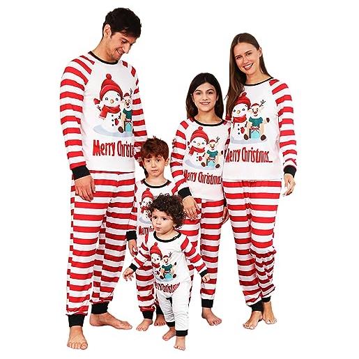 SISAY pigiama coordinato famiglia natale set completo papa figlio costume mamma e figlia uguale neonata pigiami due pezzi manica lunga tuta da casa invernale abbigliamento natalizio indumenti da notte