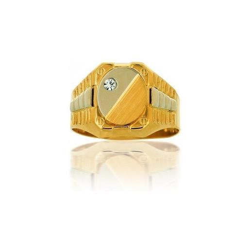 Avenuedubijou anello da oro giallo zircon 18 carati, in oro giallo 750/1000, 16, cod. 081192-56