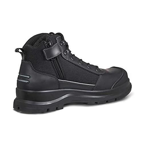 Carhartt detroit rugged flex reflective s3 zip safety boot, stivali da costruzione uomo, nero, 42 eu