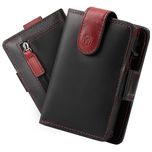 Will Fire will. Fire® mag. Flap smart wallet | portafoglio uomo | portachiavi extra | porta carte in vera pelle per 10-12 carte | protetto rfid | chiusura magnetica | con confezione regalo