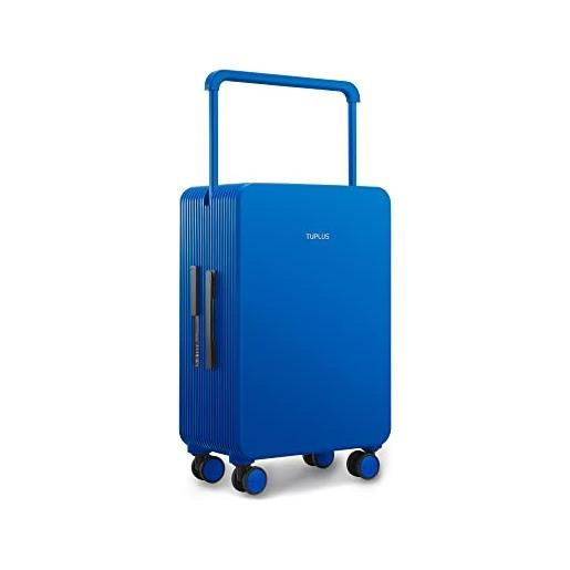 TUPLUS valigia bagaglio a guscio rigido in abs con 4 ruote girevoli custodia da viaggio per il check-in con lucchetto tsa, serie balance(blu, 66.5×43×25.5cm，62l)