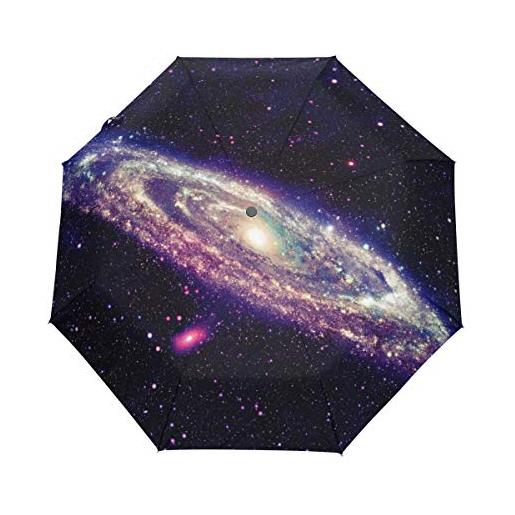Jeansame galaxy stars nebulosa spirale universo spazio pieghevole ombrello automatico sole pioggia ombrelli per donne uomini bambino ragazza