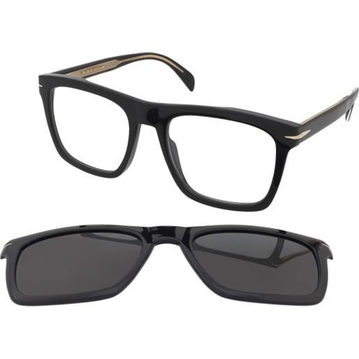 David Beckham db 7000/cs 807/m9 | occhiali da vista con clip da sole | unisex | plastica | quadrati | nero | adrialenti