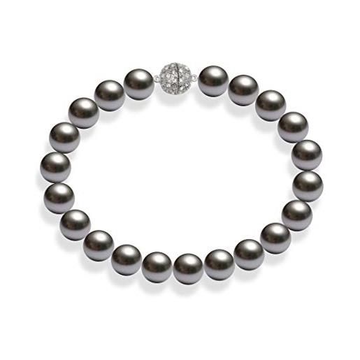 Schmuckwilli tahiti donna conchiglia perle shell collane di mallorca perle grigio chiusura magnetica vera conchiglia 42cm dmk1015-42 (10mm)