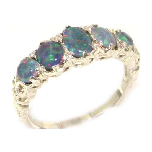 LetsBuySilver anello donna in argento 925 sterling con opale 1.55 carati - taglia 10 - altro taglie disponibili
