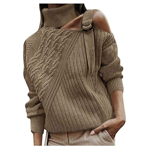 Kobilee maglione collo alto donna invernale elegante lungo sweater maglione ampio morbido felpata pullover felpa lana caldo curvy dolcevita maglia cashmere manica lunga