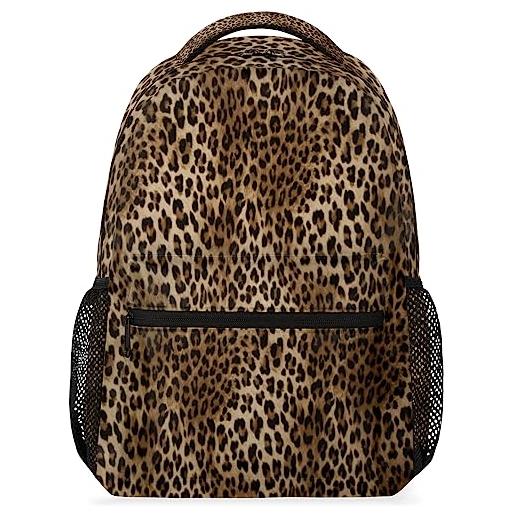 TropicalLife zaino con stampa leopardata per bambini ragazze ragazzi uomini donne leopardo modello zaino scuola bookbag viaggio casual borsa per laptop daypack, colore, 27 l