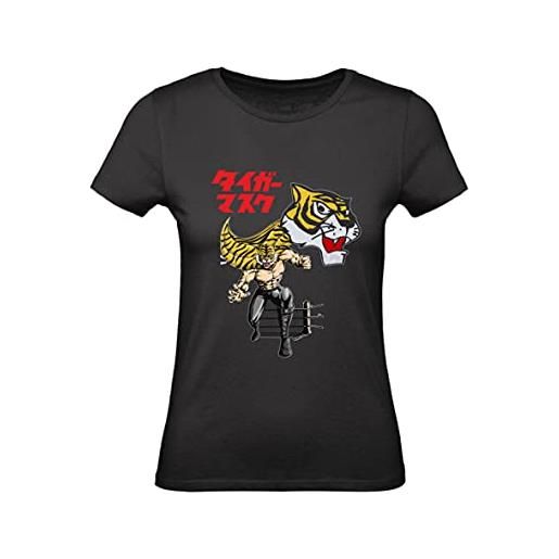Vestin t-shirt donna cotone basic super vestibilità top qualità - l'uomo tigre modello 2 - divertente humor made in italy (nero, m)