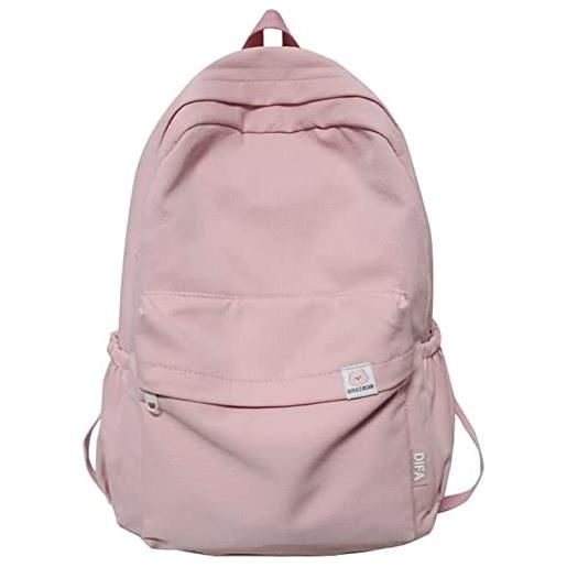 Chagoo difa backpack, difas bear backpack, kawaii cute aesthetic backpack sage green backpack, large capacity casual rucksack (pink)