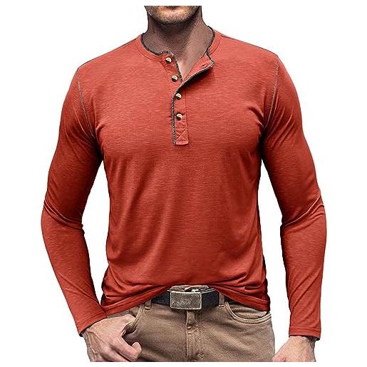 RQPYQF maglietta da uomo manica lunghe casuale henley shirt uomo t shirt vintage uomo cs05 taglia s-xxl (azzurro, xl)