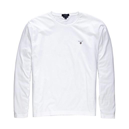 GANT original ls t-shirt, maglietta uomo, bianco ( white ), l