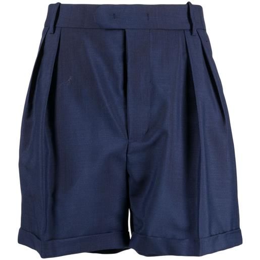 Bally pleated twill tailored shorts - blu
