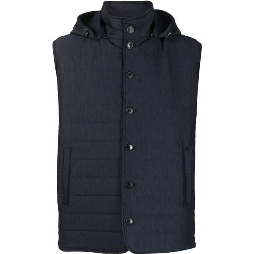 Manzoni 24 gilet con cappuccio removibile - blu