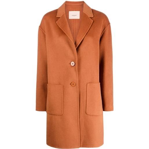 TWINSET cappotto monopetto effetto spazzolato - marrone