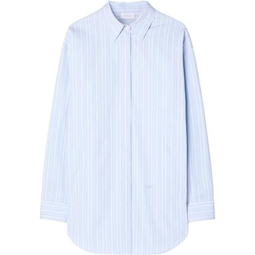 Off-White camicia gessata con zip - blu