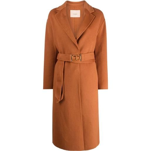 TWINSET cappotto con cintura - marrone