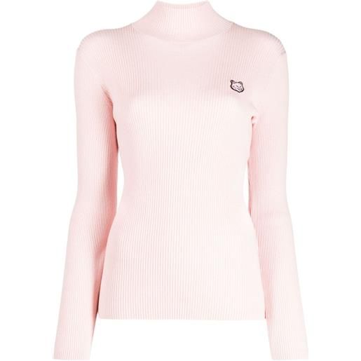 Maison Kitsuné maglione con applicazione - rosa