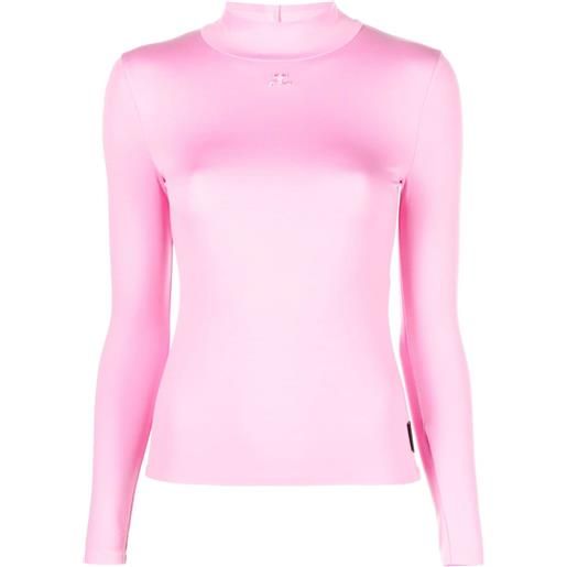 Courrèges t-shirt techno a maniche lunghe - rosa
