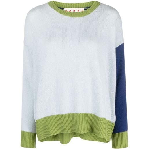 Marni maglione con design color-block - blu