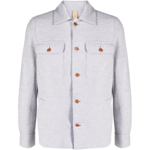 Eleventy giacca-camicia mélange - grigio