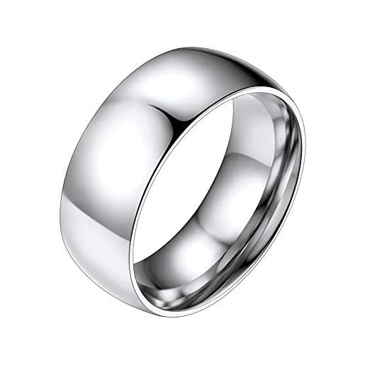 PROSTEEL anello donna acciaio inossidabile uomo anello a fascia donna colore colore argento fede anello donna fede misura 12