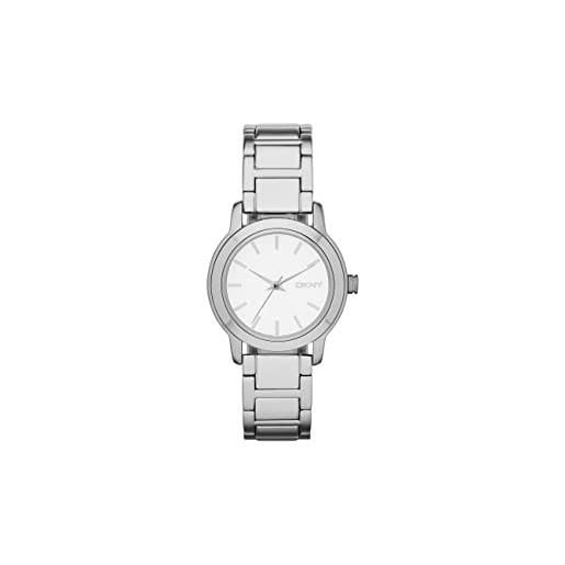 DKNY orologio tompkins da donna, movimento a tre lancette, cassa in lega d'argento/acciaio da 26,1 a 34 mm con bracciale in lega, ny2209