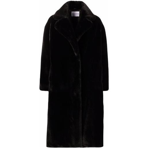 STAND STUDIO cappotto midi in finta pelliccia - nero