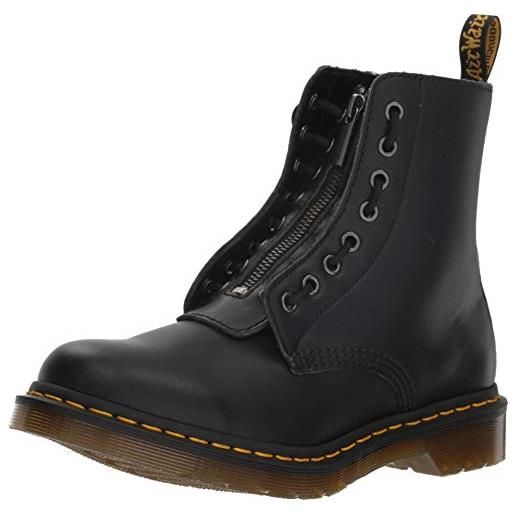 Dr. Martens 8 eye boot, stivaletti donna, nero(black distressed patent), 38 eu