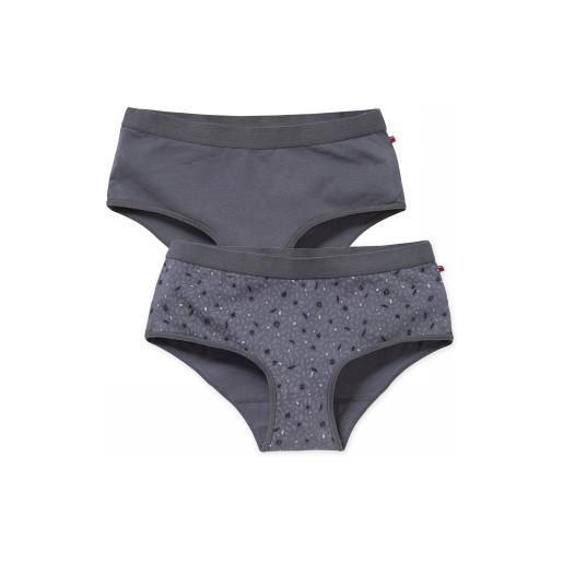 People Wear Organic set 2 panties donna in cotone biologico -col. Antracite